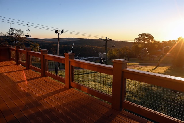 view of deck at dusk