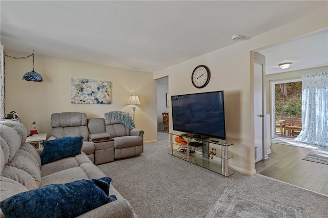 living room featuring hardwood / wood-style floors