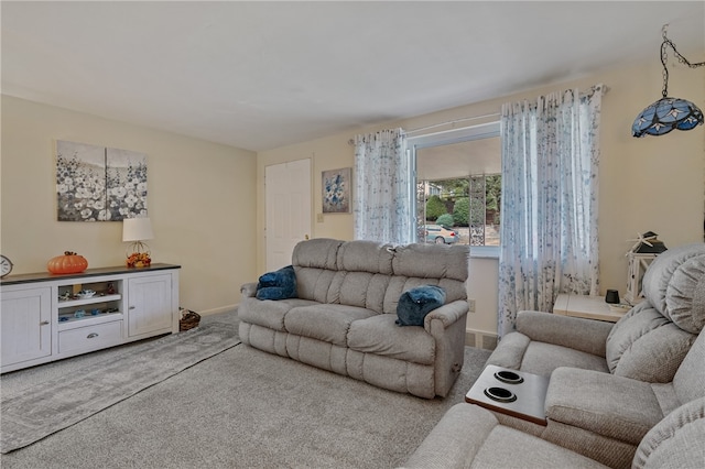 living room featuring carpet flooring