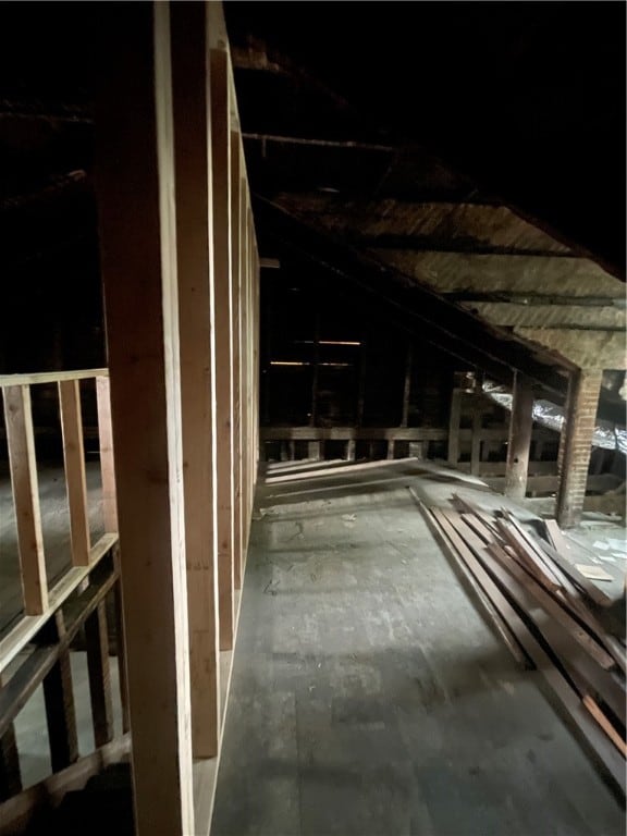 view of unfinished attic