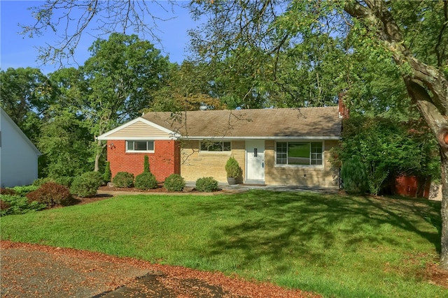 ranch-style house with a front yard