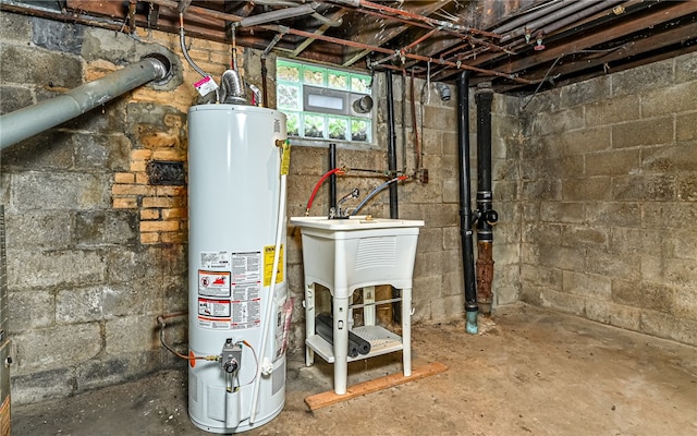 utilities featuring gas water heater