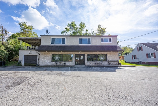 view of building exterior featuring a garage