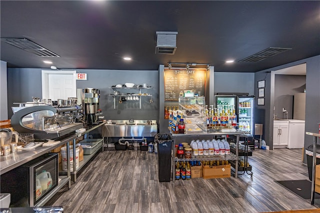 interior space with hardwood / wood-style flooring