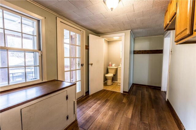 doorway to outside featuring dark hardwood / wood-style flooring and a wealth of natural light