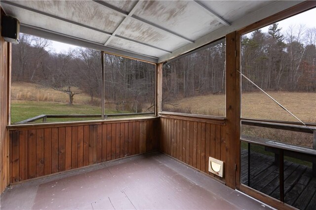 view of unfurnished sunroom