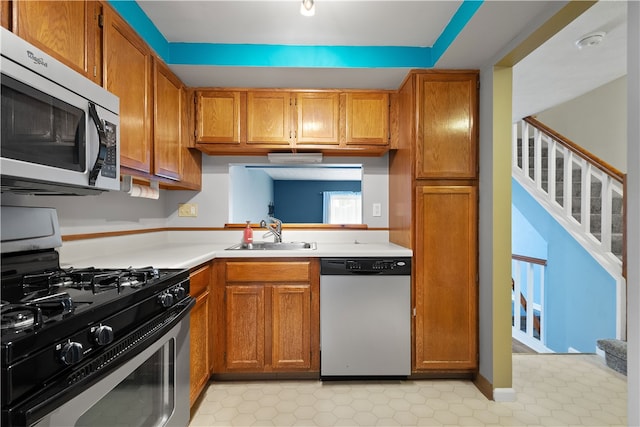 kitchen with sink and stainless steel appliances