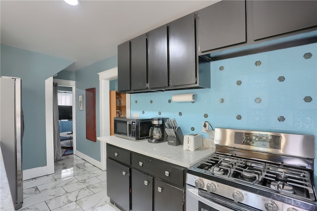 kitchen with appliances with stainless steel finishes