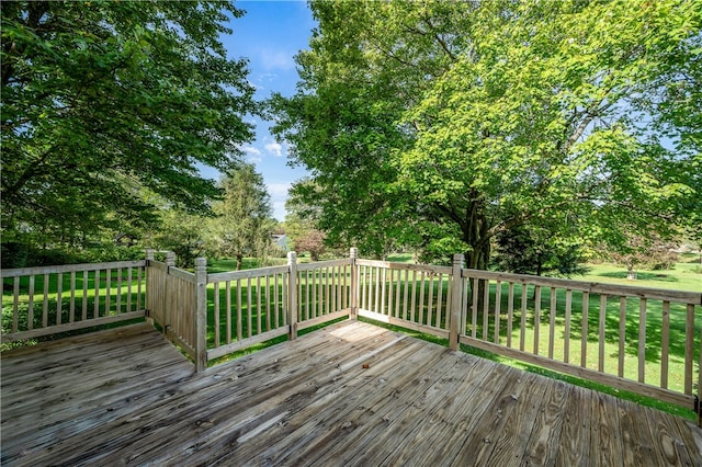 deck featuring a yard