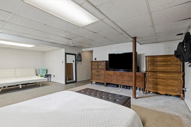 bedroom with concrete flooring