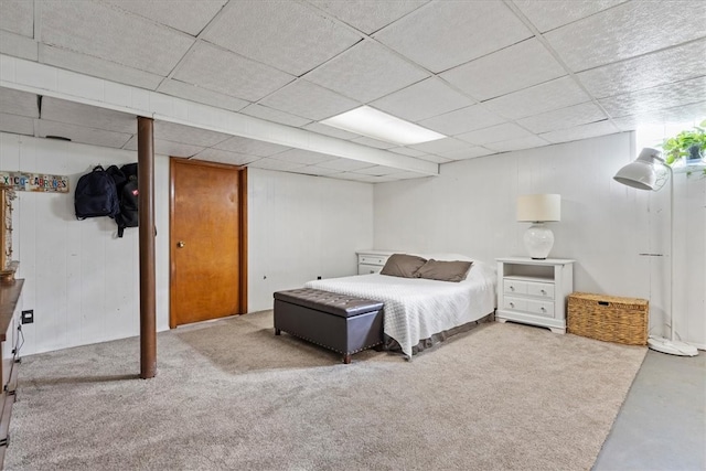 bedroom with a drop ceiling