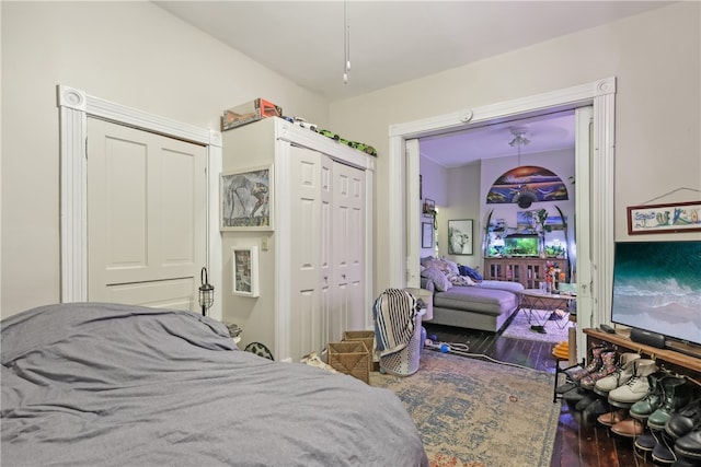 bedroom featuring hardwood / wood-style floors