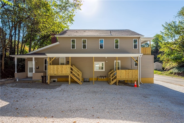 view of front facade featuring covered porch