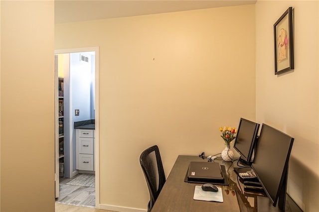 office space featuring light hardwood / wood-style flooring