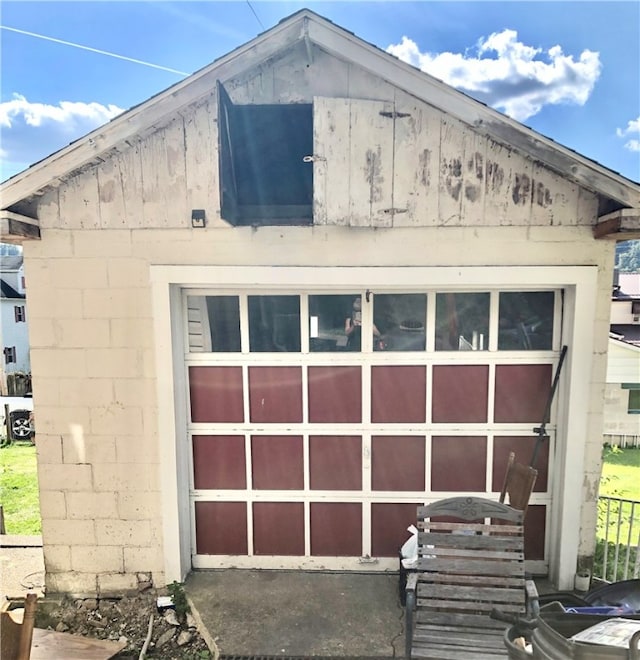 view of garage