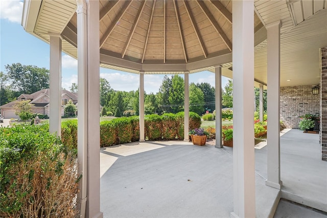 view of patio with a gazebo