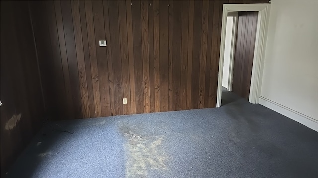 empty room featuring wooden walls