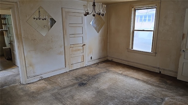 view of unfurnished dining area