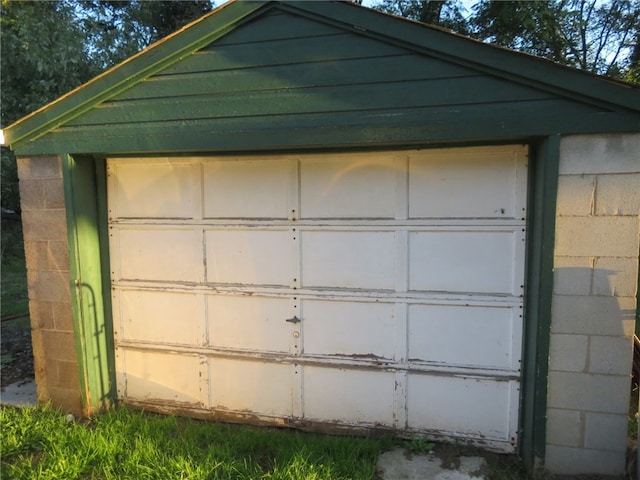 view of garage