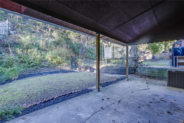 view of patio / terrace featuring central AC unit