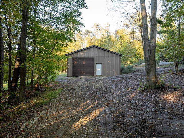 view of garage