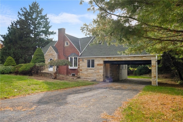 view of property exterior with a carport