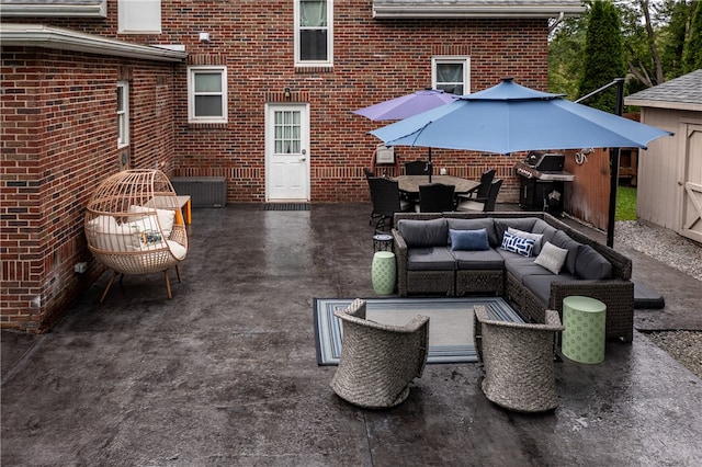 view of patio with grilling area