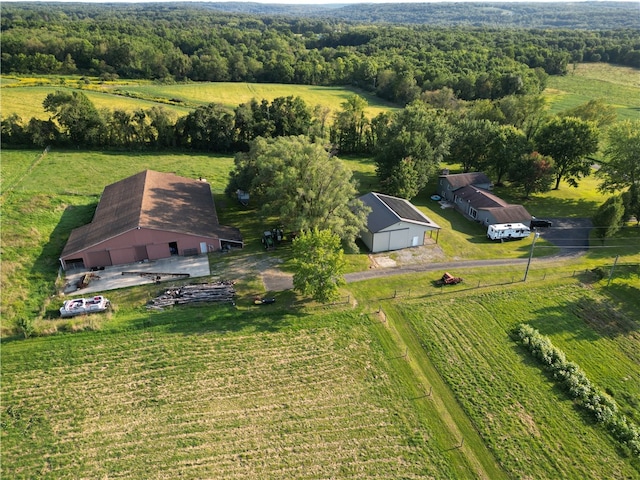 aerial view with a rural view