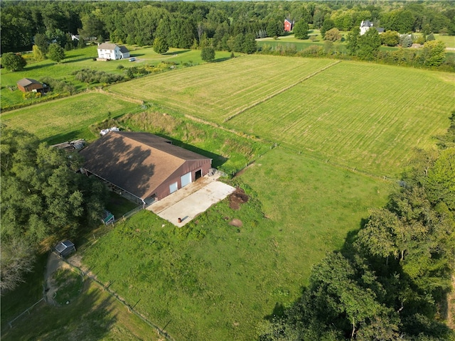 bird's eye view with a rural view