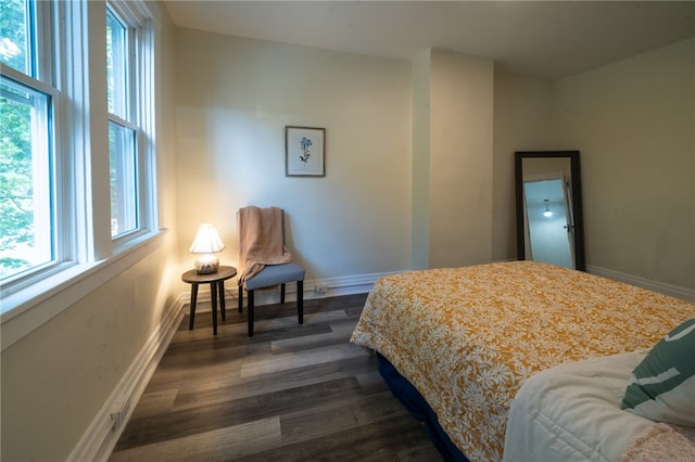 bedroom featuring dark wood-type flooring