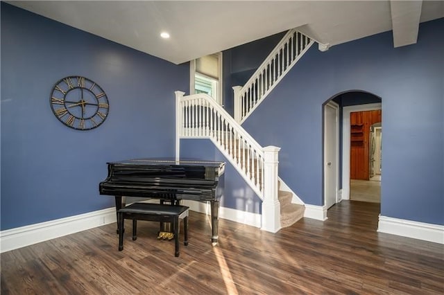 misc room with dark hardwood / wood-style floors