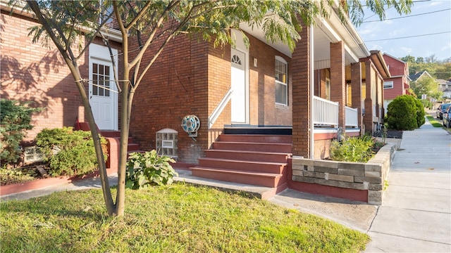 exterior space with covered porch