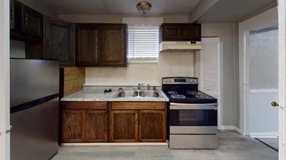 kitchen featuring sink and appliances with stainless steel finishes