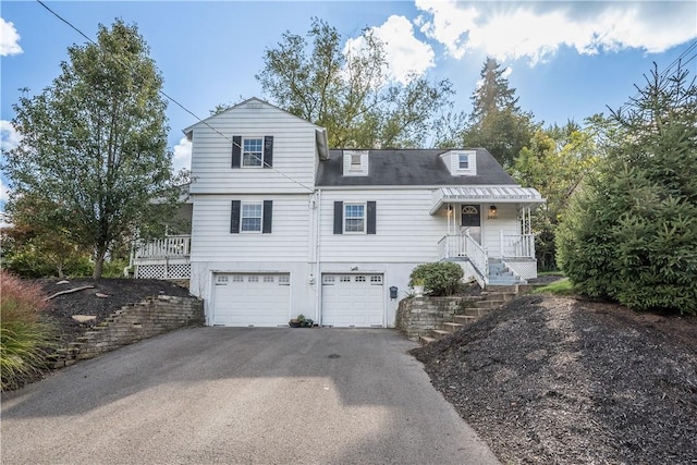 view of front of house with a garage