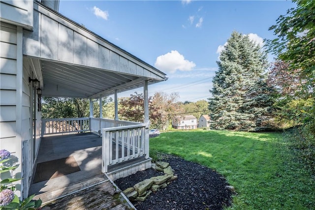 view of yard featuring a porch