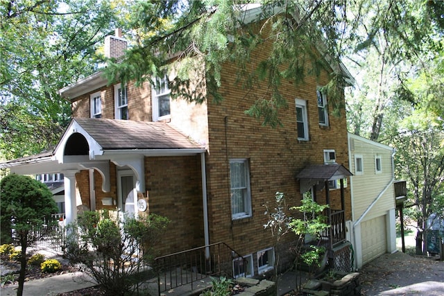 view of home's exterior featuring a garage