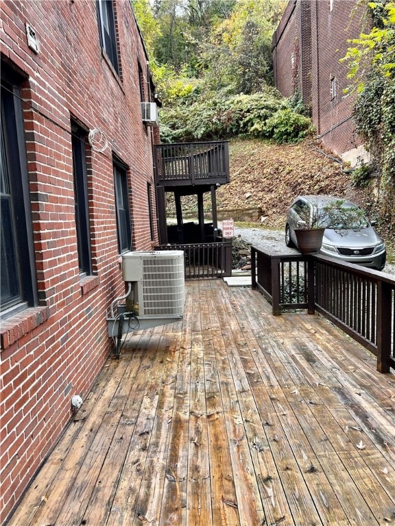 wooden terrace with central AC