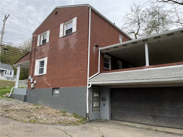 view of home's exterior featuring a garage