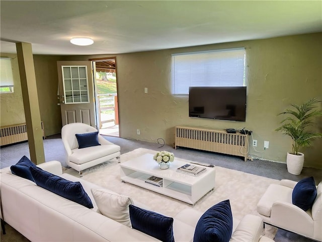 1611 Crawford Rd, North Fayette, PA 15126 - living area featuring radiator heating unit and carpet floors