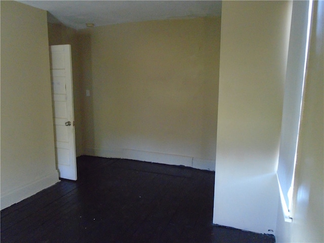 empty room with dark wood-type flooring