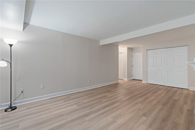 unfurnished bedroom featuring light hardwood / wood-style floors