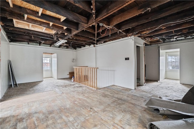 basement with plenty of natural light