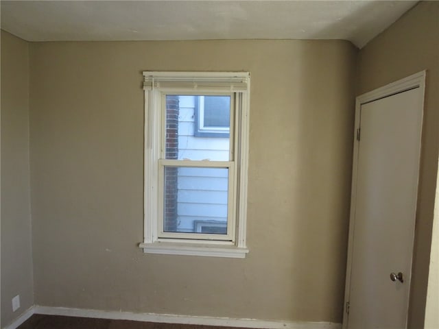 view of spare room