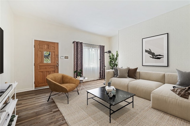 living room featuring hardwood / wood-style flooring