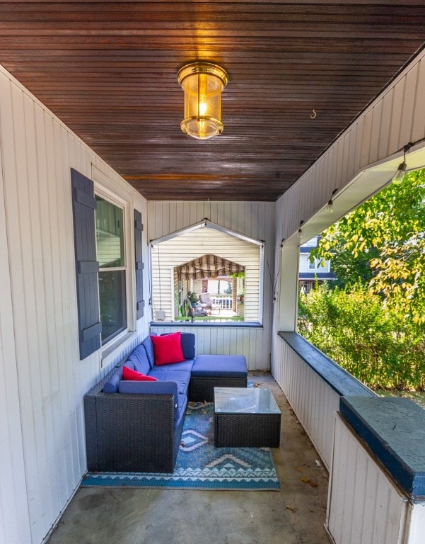 exterior space with an outdoor living space