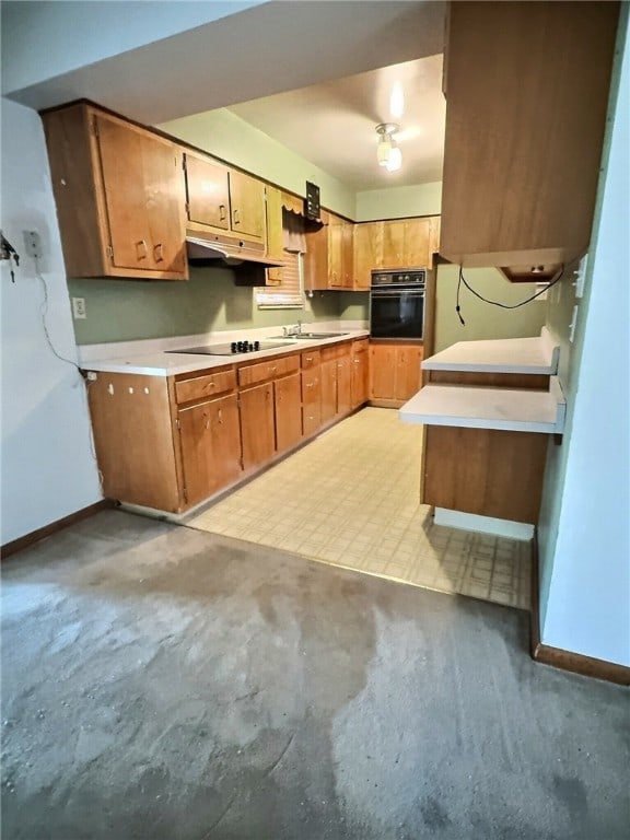 kitchen with black appliances