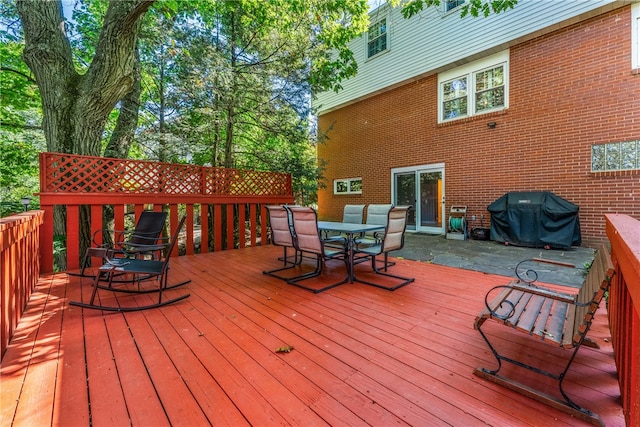 deck featuring area for grilling