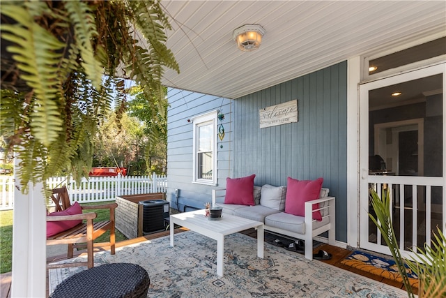 view of patio / terrace featuring central AC