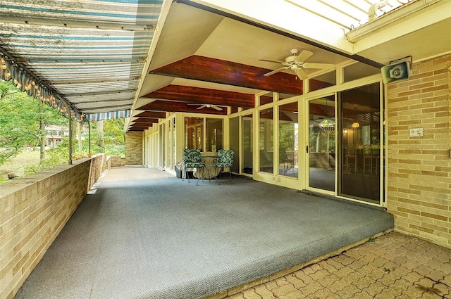 view of patio with ceiling fan