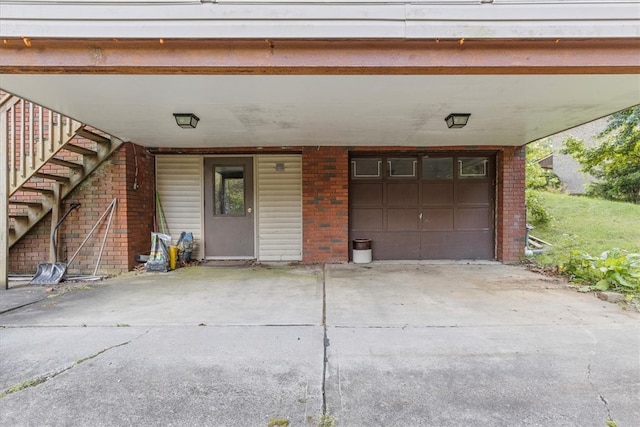 view of garage